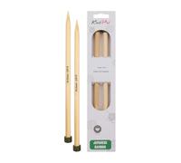KnitPro 2 agujas de tejer para chaqueta de bambú, marrón, 25 cm x 10 mm, K22316