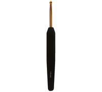 KnitPro 30804, Crochet Hook, Soft Handle, 3.50 mm, Plastic, Aluminium, Black, Gold, 20 cm x 5 cm x 1 cm