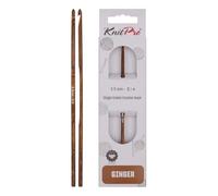 KnitPro 31242 Ginger - Aguja de ganchillo (madera, 3,5 mm), color marrón