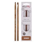 KnitPro 31247 Ginger - Agujas de ganchillo (madera, 6 mm), color marrón