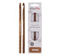 KnitPro 31248 Ginger - Aguja de ganchillo (madera, 6,5 mm), color marrón