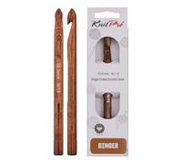 KnitPro 31252 Ginger - Aguja de ganchillo (madera, 10 mm), color marrón