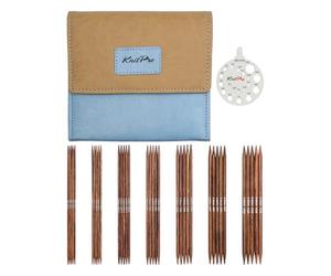 KnitPro 31287 Ginger - Aguja para calcetines (madera, 15 cm), color marrón