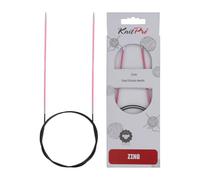 KnitPro Agujas circulares fijas para tejer 60 cm x 2,00 mm Aluminio Zing Rosa