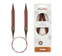 KnitPro Aguja Circular Fija De Madera De Abedul Ginger 10 Mm 40 Cm