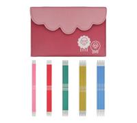 KnitPro Aguja de tejer Zing de doble punta, en estuche de tela, longitud 15 cm 2,00, 2,50, 3,00, 3,50 y 4,00 mm