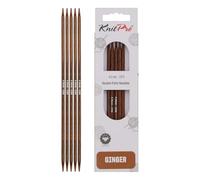 KnitPro Agujas de doble punta de jengibre de 15 cm, 4 mm