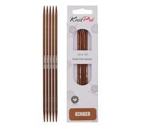 KnitPro Agujas de tejer de doble punta Ginger, 12,5 cm x 3,25 mm, paquete de 5