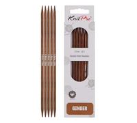 KnitPro Agujas de tejer de doble punta Ginger, 12,5 cm x 5 mm, paquete de 5