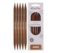 KnitPro Agujas de tejer de doble punta Ginger, 12,5 cm x 8 mm, paquete de 5