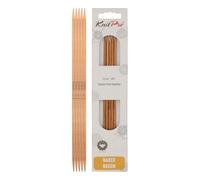 KnitPro - Agujas de Tejer de Doble Tejer, Madera de Abedul, Multicolor, 20 cm x 3,50 mm, Juego de 5