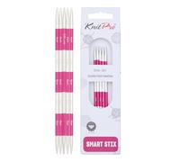 KnitPro Agujas de Tejer: Doble Punta:, Metal, Rosa, 14cm x 3.50mm