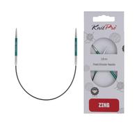 KnitPro Agujas de tejer fijas Zing - Alfileres de tejer circulares de 22,5 cm x 3,25 mm