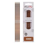 KnitPro Agujas de tejer Ginger de doble punta, 12,5 cm x 3,5 mm, paquete de 5