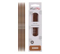 KnitPro Agujas de tejer Ginger de doble punta: 12,5 cm x 3,75 mm, paquete de 5