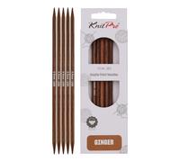 KnitPro Agujas de tejer Ginger de doble punta, 12,5 cm x 5,5 mm, paquete de 5