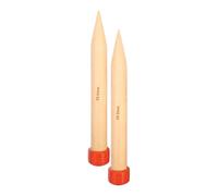 KnitPro – Agujas de tejer Basix Birch de un solo extremo 35 cm 35 mm Madera de abedul Multicolor