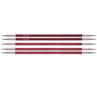 KnitPro - Agujas de Tejer Royale, Doble, Madera de Abedul/latón, Multicolor, 20 cm x 4,00 mm, Juego de 6