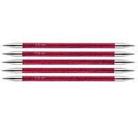 KnitPro - Agujas de Tejer Royale, Doble, Madera de Abedul/latón, Multicolor, 20 cm x 6,00 mm, Juego de 6