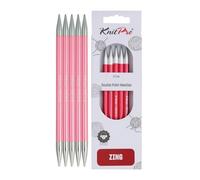 KnitPro - Agujas de Tejer Zing, Doble, Aluminio, Multicolor, 15 cm x 6,50 mm, Juego de 5