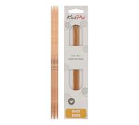 KnitPro Basix Agujas de Haya de Doble Punta de 20 cm, Talla 1.5 de EE. UU. (2.5 mm)