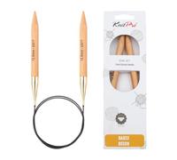 KnitPro Basix - Agujas de tejer circulares fijas (60 cm x 12 mm, madera de abedul)