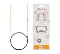 KnitPro Basix-Agujas de Tejer Circulares fijas de Abedul, 150 cm, Madera, Natural, 2,50 mm