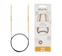 Knit Pro Basix-Agujas de Tejer Circulares fijas de Abedul, 150 cm, Madera, Natural, 3,25 mm