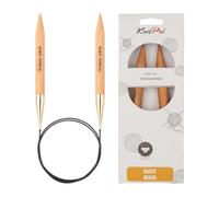 KnitPro Basix - Agujas de tejer (redondas, madera de abedul, 100 cm, 15 mm)