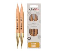 KnitPro - Basix Birch Puntas de Tejer Circulares Intercambiables de 12,00 mm - 1 Unidad
