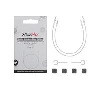KnitPro Cables fijos pequeños de acero inoxidable transparente (paquete de 2) - Cable de 13 cm (5") para agujas de 5 cm (2") y 7,5 cm (3")