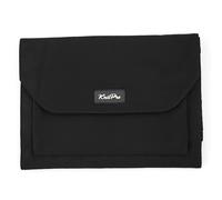 KnitPro Coal - Estuche para agujas de tejer de doble punta, puntas de aguja intercambiables, cables y accesorios, gamuza, 25 x 18 x 2 cm, 1 pieza