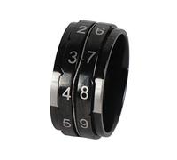 KnitPro Contador de hileras de anillas - Accesorios para contador de puntadas de ganchillo y punto - Acero inoxidable hipoalergénico tamaño 10, 19,8 mm de diámetro, negro