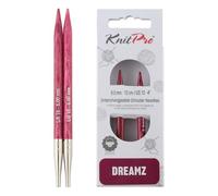 KnitPro Puntas cónicas intercambiables Dreamz 10 cm 6 mm para todo tipo de hilo rosa