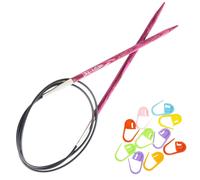 KnitPro Dreamz Agujas de tejer circulares de 10 pulgadas, tamao 6 (25 cm, 4,00 mm) con 10 marcadores de puntadas coloridos
