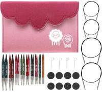KnitPro Dreamz Deluxe - Juego de agujas circulares intercambiables de 10 cm, 9 tamaños (3 mm a 8 mm)