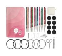 KnitPro Dreamz Juego de Agujas de Ganchillo - Agujas de Ganchillo Tunecinas Afganas Intercambiables con 12 Extremos Individuales, Cómodas Asas para Principiantes, Profesionales y Set de Regalo