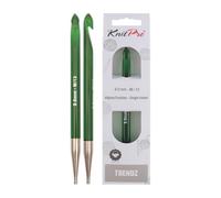 KNITPRO Trendz: Aguja de Ganchillo: Afgano/tunecino: Punta única: 9 mm, Verde, 9,00 mm