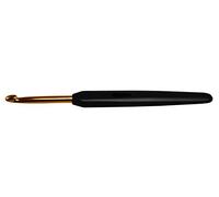 KnitPro Häkelnadeln Softgriff Aluminium Gold Aguja de Ganch, Oro y Negro, 15cm x 5,50mm