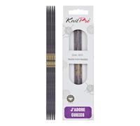 KnitPro J'Adore Cubics Juego de 5 agujas de tejer de doble punta - Agujas de madera para calcetines, sombreros, manoplas, tejido circular corto - 15 x 3 mm