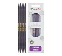 KnitPro J'Adore Cubics - Juego de 5 agujas de tejer de doble punta, alfileres de madera para calcetines, sombreros, manoplas, punto corto y redondo, 15 cm x 6,00 mm