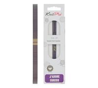 KnitPro J'Adore Cubics - Juego de 5 agujas de tejer de doble punta, alfileres de madera para calcetines, sombreros, manoplas, punto corto y redondo, 15 cm x 2,00 mm