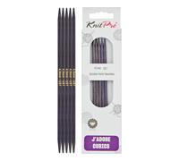 KnitPro J'Adore Cubics - Juego de 5 agujas de tejer de doble punta, alfileres de madera para calcetines, sombreros, manoplas, punto corto y redondo, 15 cm x 4,50 mm