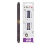 KnitPro J'Adore Cubics - Juego de 5 agujas de tejer de doble punta, alfileres de madera para calcetines, sombreros, manoplas, punto corto y redondo, 15 cm x 2,75 mm