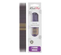 KnitPro J'Adore Cubics - Juego de 5 agujas de tejer de doble punta, alfileres de madera para calcetines, sombreros, manoplas, punto corto y redondo, 20 cm x 5,00 mm