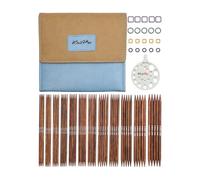 KnitPro Juego de agujas de doble punta Ginger - 12 x 15 cm Agujas de tejer de doble punta Juegos de 5 Ginger Grande Set para principiantes, profesionales y set de regalo