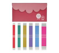 KnitPro Juego de agujas de tejer Zing de doble punta en estuche de tela, longitud 20 cm 2,50, 3,00, 3,50, 4,00, 4,50, 5,00 mm