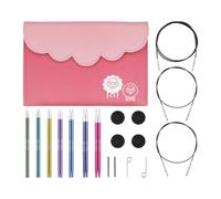 KnitPro Juego de agujas intercambiables Zing - Pares de alfileres circulares de 7x13 cm con accesorios Zing Midi Set, codificados por colores para principiantes, profesionales y set de regalo