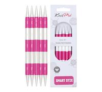 KnitPro K42016 Agujas de Tejer: Doble Punta:, Metal, Rosa, 14cm x 8.00mm