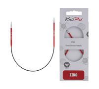 KnitPro Aguja circular de metal K47052 — 25 cm, 2,5 mm, rojo